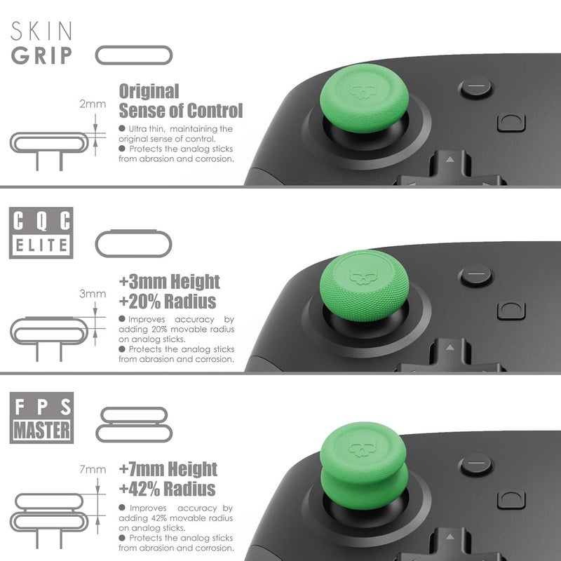 Skull & Co. Skin, CQC and FPS Thumb Grip Set Joystick Cap Analog Stick Cap for Nintendo Switch Pro Controller & PS4 / Slim/Pro Controller- Galactic Purple, 3Pairs(6pcs) - Image 2